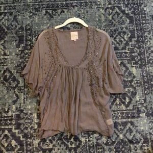 Gray detailed blouse